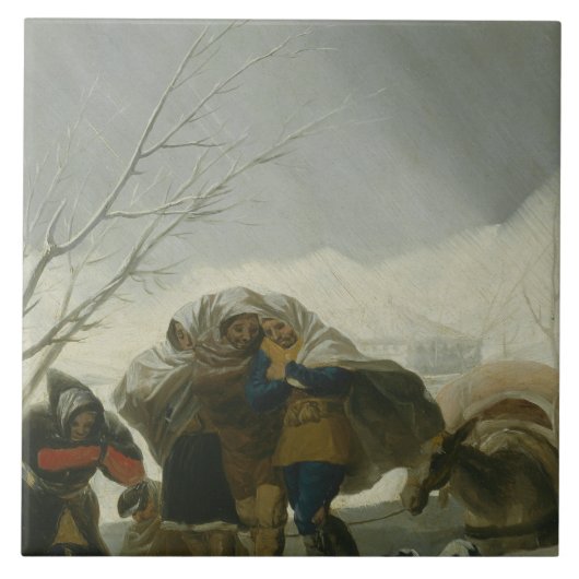 Francisco Goya - Winterlandschaft Fliese (Vorderseite)