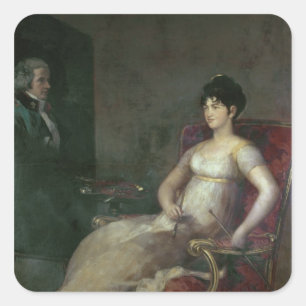 Francisco Jose de Goya y Lucientes   das Marquesa Quadratischer Aufkleber