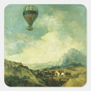 Francisco Jose de Goya y Lucientes   der Ballon O Quadratischer Aufkleber