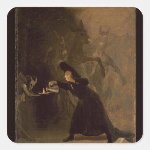Francisco Jose de Goya y Lucientes   EL Hechizado Quadratischer Aufkleber