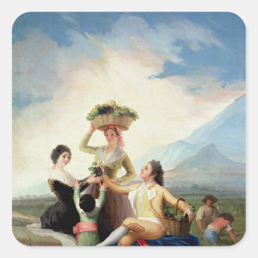 Francisco Jose de Goya y Lucientes | Herbst oder T Quadratischer Aufkleber (Vorderseite)