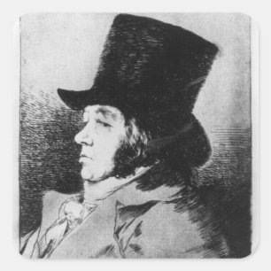 Francisco Jose de Goya y Lucientes Selbstportrai Quadratischer Aufkleber