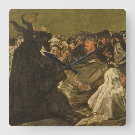 Francisco Jose de Goya y Lucientes | The Witches'  Quadratische Wanduhr (Vorderseite)
