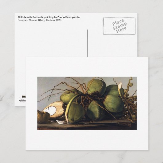 Francisco Oller Cocos Postkarte (Vorne/Hinten)