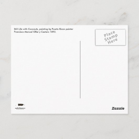 Francisco Oller Cocos Postkarte (Rückseite)