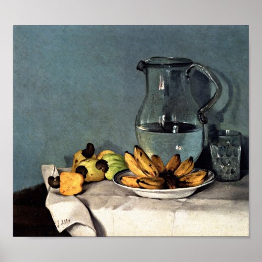 Francisco Oller Still Life Bananas, Pitcher Poster (Vorne)