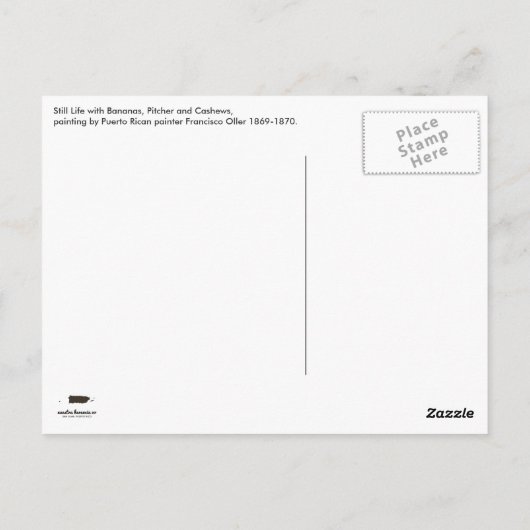 Francisco Oller Still Life Bananas, Pitcher Postkarte (Rückseite)