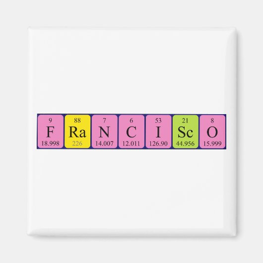 Francisco Periodenmagnetmagnet Magnet (Vorne)