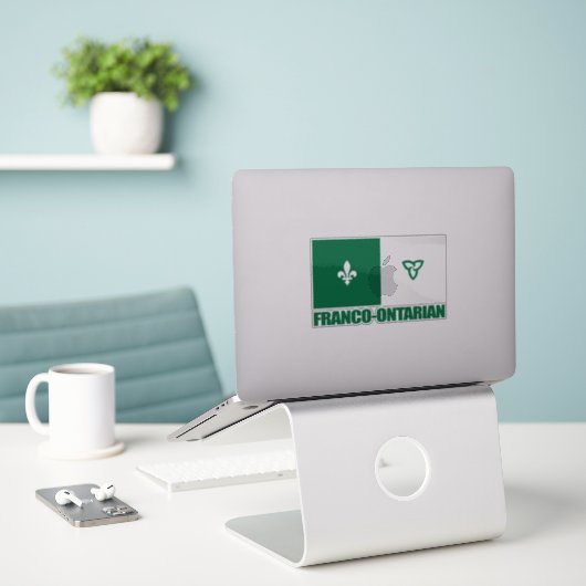 Franco-Ontarian Flag Aufkleber (Laptop auf Schreibtisch)