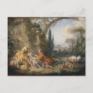Francois Boucher - Charme des Lebens in einem Land Postkarte