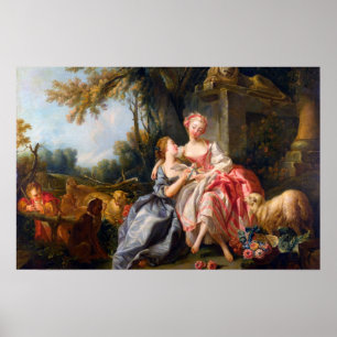Francois Boucher Der Billet Dou Rokoko-Damen-Kunst Poster