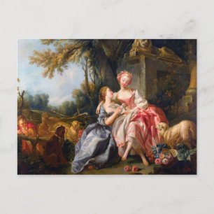 Francois Boucher Der Billet Dou Rokoko-Damen-Kunst Postkarte