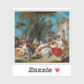 François Boucher - Die Vogelfänger Aufkleber (Blatt)