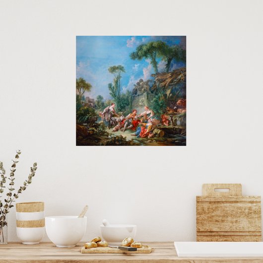 Francois Boucher Hirte Idylle Rokoko Landschaft Poster (Küche)