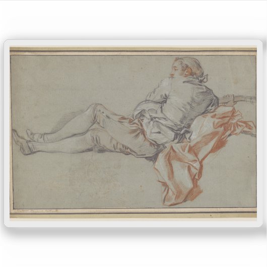 François Boucher: männliche Abbildung neu auslegen Aufkleber (Vorderseite)