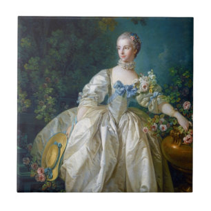 FRANCOIS BOUCHER - Porträtkunst MADAME BERGERET Fliese