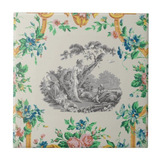 François Boucher Vignette Pattern Fliese (Vorderseite)