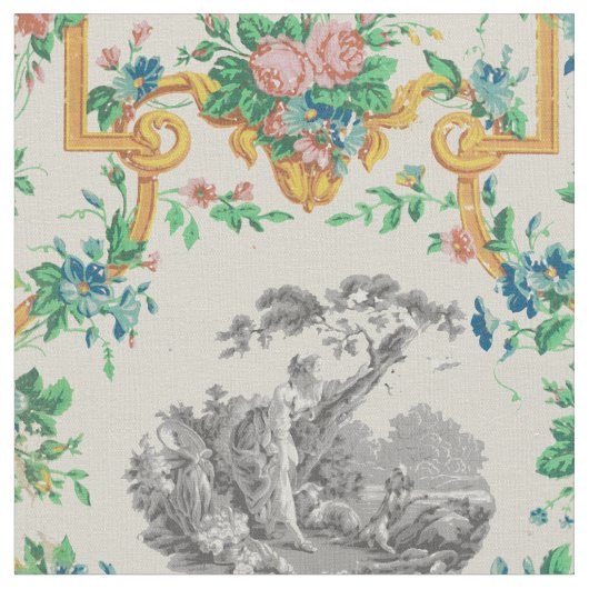 François Boucher Vignette Pattern Stoff (Nahaufnahme)