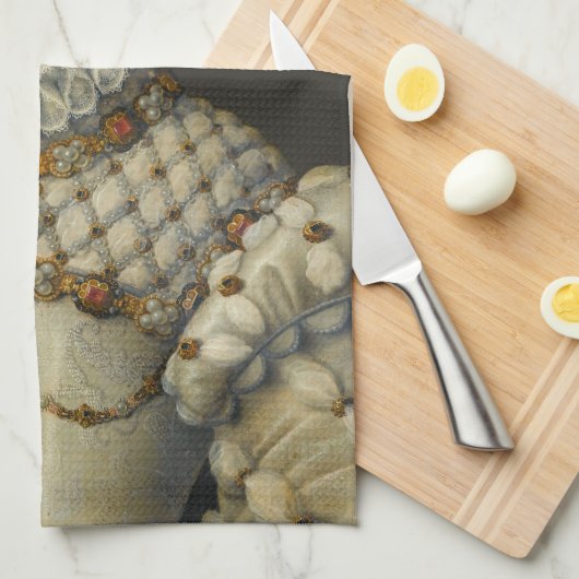 Francois Clouet - Elisabeth von Österreich Geschirrtuch (Viertel Falte)