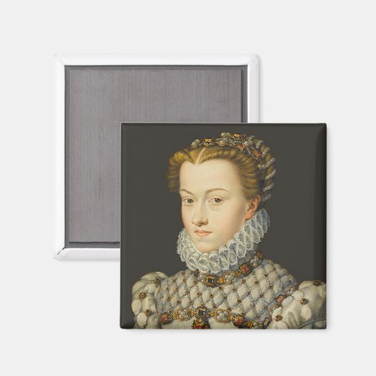 Francois Clouet - Elisabeth von Österreich Magnet (Vorderseite/Rückseite)