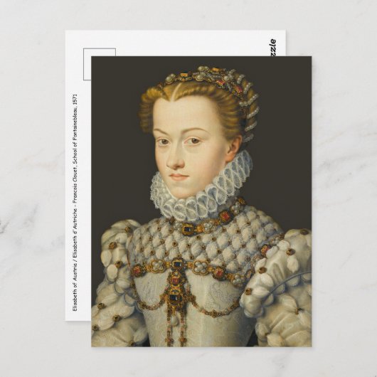 Francois Clouet - Elisabeth von Österreich Postkarte (Vorne/Hinten)