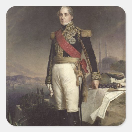 Francois-Horace Count Sebastiani, 1841 Quadratischer Aufkleber (Vorderseite)