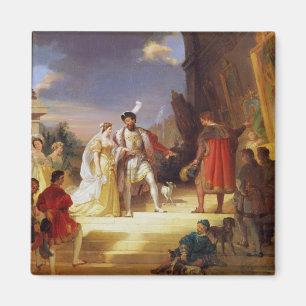 Francois I mit Leonardo da Vinci Magnet
