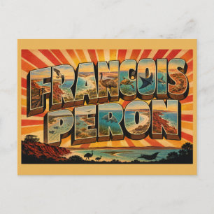 Francois Peron Nationalpark WA Vintage Reise Kunst Postkarte