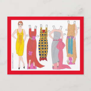 Francoise, Art-Déco-Dame von France Paper Doll Postkarte
