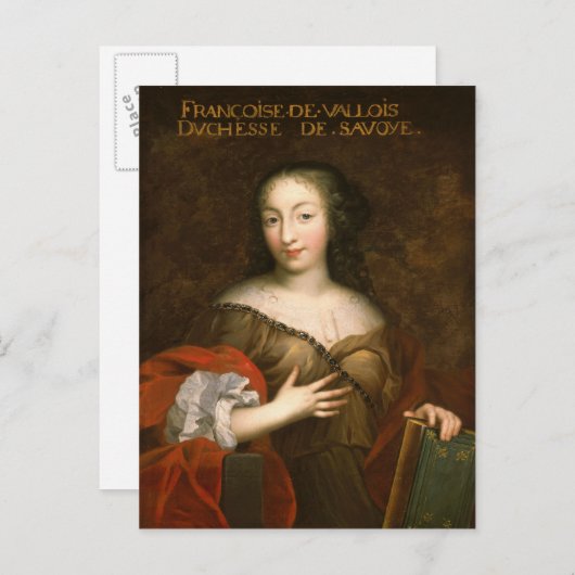 Francoise-Madeleine d'Orleans Duchess of Savoy Postkarte (Vorne/Hinten)