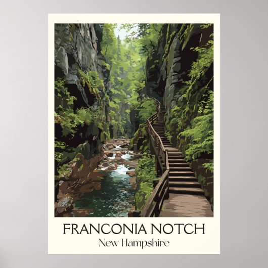 Franconia Notch New Hampshire Gorge Poster (Vorne)