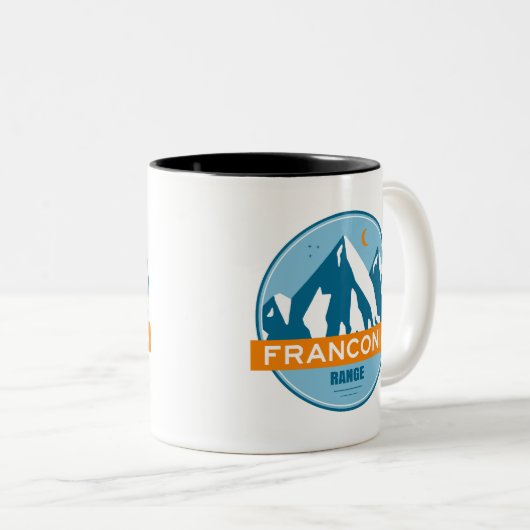 Franconia Range New Hampshire Stars Moon Zweifarbige Tasse (VorderseiteRechts)