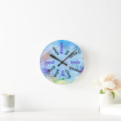 Francophone Zahlen Abstrakt Paint Round Clock Runde Wanduhr (Zuhause)
