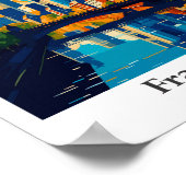 Franfurt Deutschland Art Vintage Reise Illustratio Poster (Ecke)