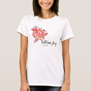 Frangipane Watercolor Blume Bridge & Brautparty T-Shirt