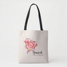 Frangipane Watercolor Blume, Mutter der Braut Tasche