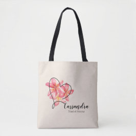 Frangipane Watercolor Blume, Trauzeugin Tasche