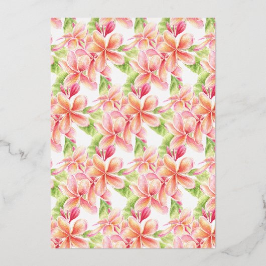 Frangipani Aquarell Folieneinladung (Rückseite)