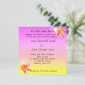 Frangipani Beach Hochzeit individuelle Einladungen (Stehend Vorderseite)