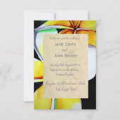 Frangipani Beach Hochzeit Wasserfarbe Kunst, Dicht Einladung (Vorderseite)