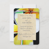 Frangipani Beach Hochzeit Wasserfarbe Kunst, Dicht Einladung (Vorderseite)