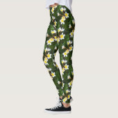 Frangipani Blossom Cluster Artistic Style Leggings (Links)
