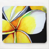 Frangipani Blume Aquarell Originale Malerei Mousepad (Vorne)