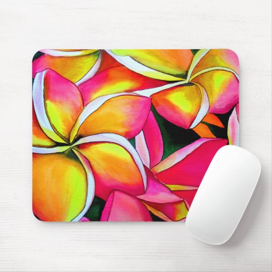 Frangipani Blume Aquarell Plumeria Mousepad (Mit Mouse)
