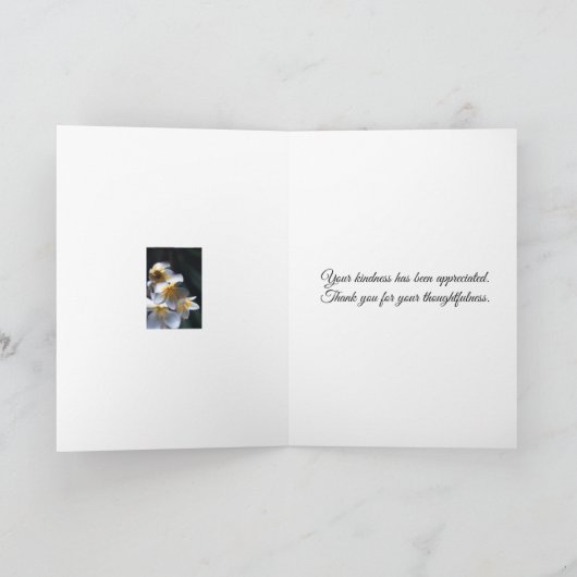 Frangipani Blume danke Karte (Innenseite)