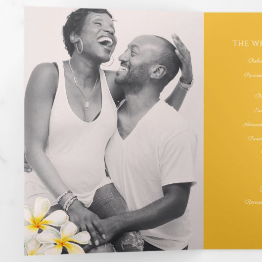 Frangipani-Blume Dreifach-gefaltete Programmkarte (Innen Erste Seite)