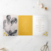 Frangipani-Blume Dreifach-gefaltete Programmkarte (Innenseite)