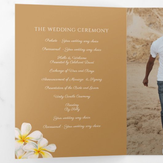 Frangipani-Blume Dreifach-gefaltete Programmkarte (Innen Erste Seite)