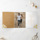 Frangipani-Blume Dreifach-gefaltete Programmkarte (Innenseite)