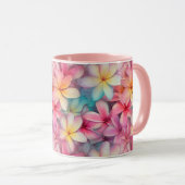 Frangipani Blume Farbenfroh Tropisch Gemustert Tasse (VorderseiteRechts)